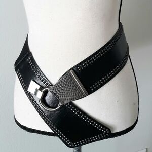 Faux Leather Studded Belt